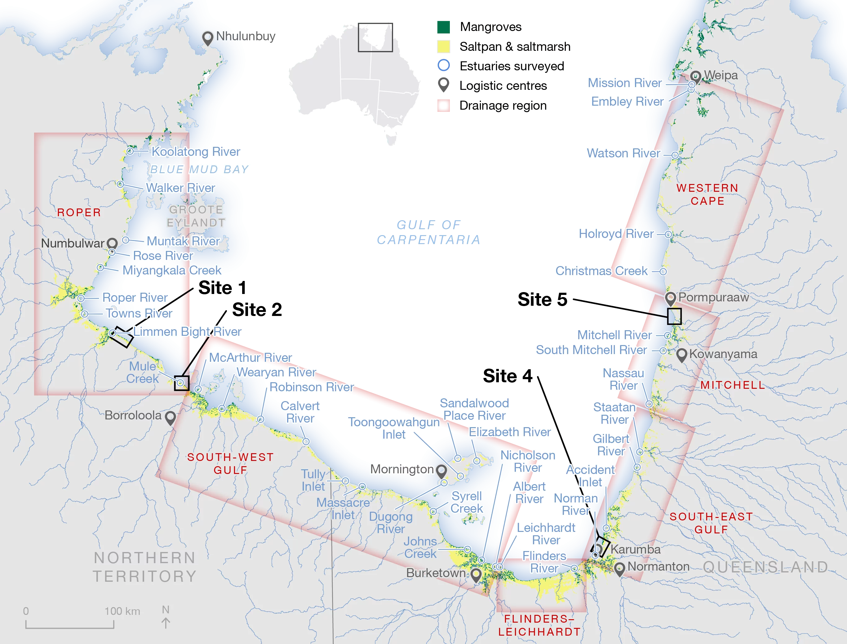 Gulf mangrove study sites