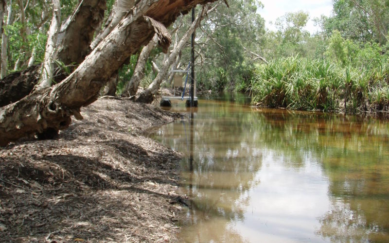 Magela Creek, Kakadu. ERA monitoring pole.
