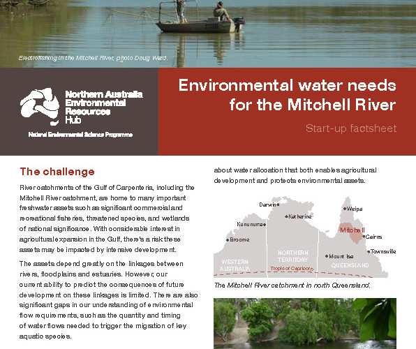 Environmental water needs for the Mitchell start-up - front