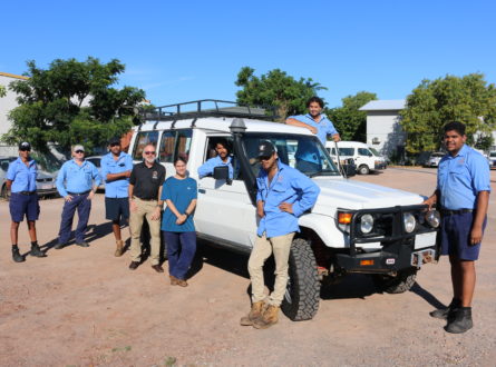Larrakia Rangers in front of 4WD