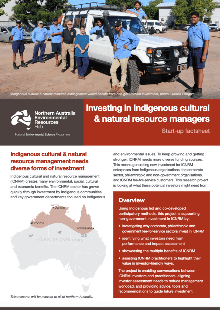 Investing In Indigenous Cultural & Natural Resource Managers (start-up ...