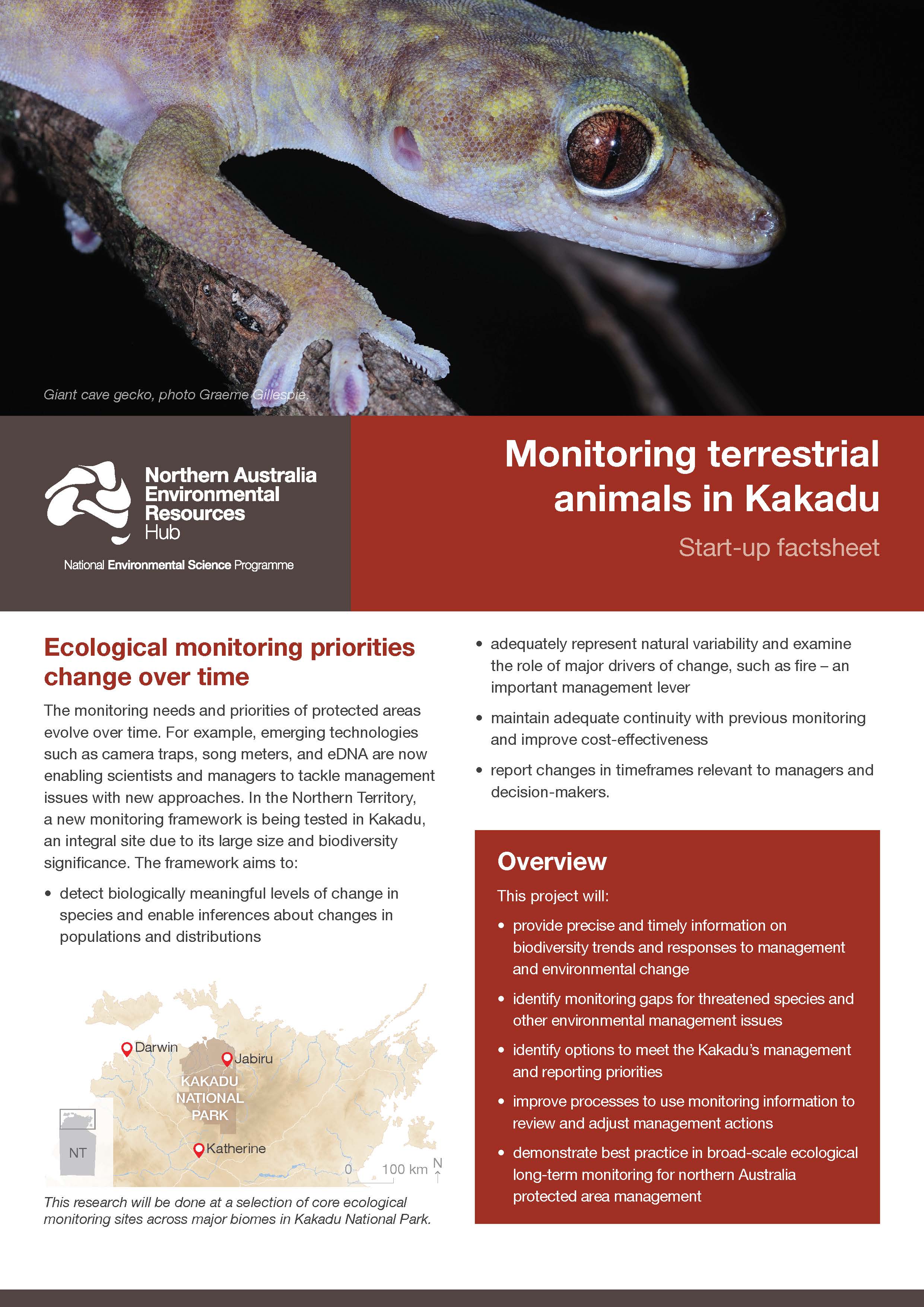 Monitoring terrestrial animals in Kakadu (start-up factsheet) - NESP  Resilient Landscapes Hub