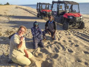 Turtles survey team on Cape York beach