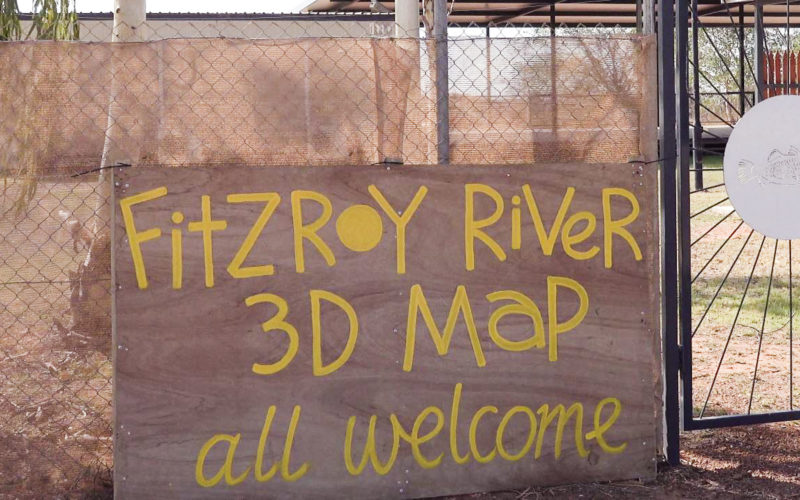 Fitzroy river 3D map welcome sign photo