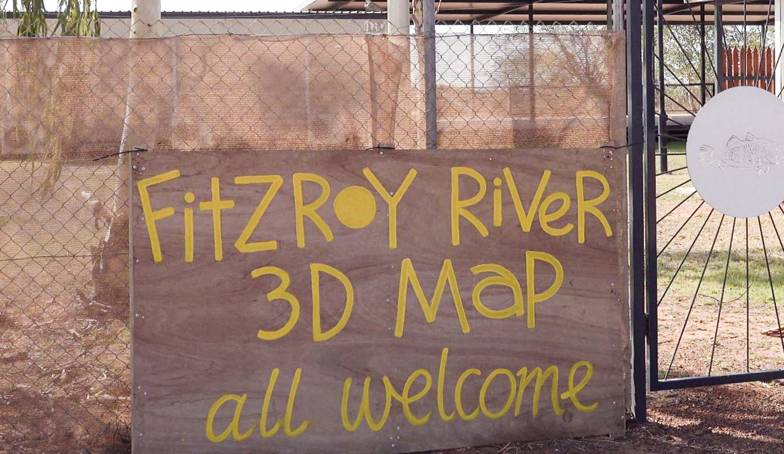 Fitzroy river 3D map welcome sign photo