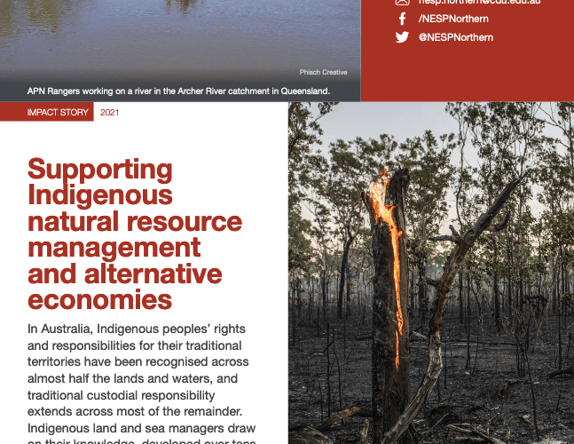 Photo of the front cover of the Indigenous NRM thematic impact story pdf