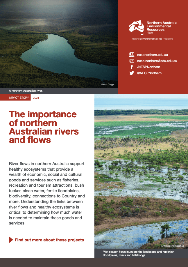 The importance of northern Australian rivers and flows (thematic impact ...