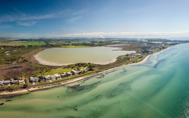 An image of a salt lagoon alongside Port Phillip Bay, Victoria.