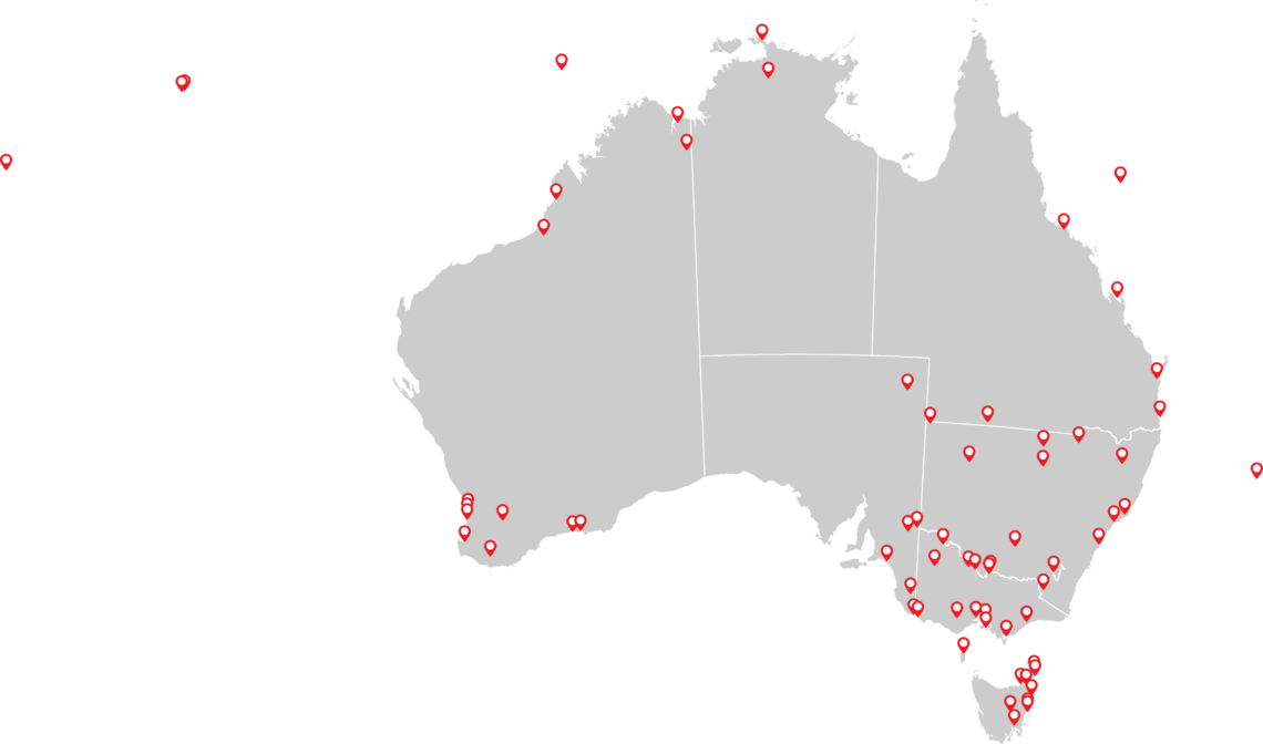 Australia Ramsar site map