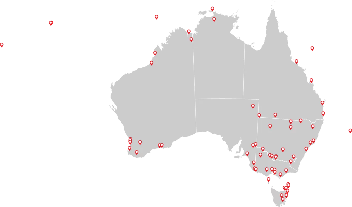 Australia Ramsar site map