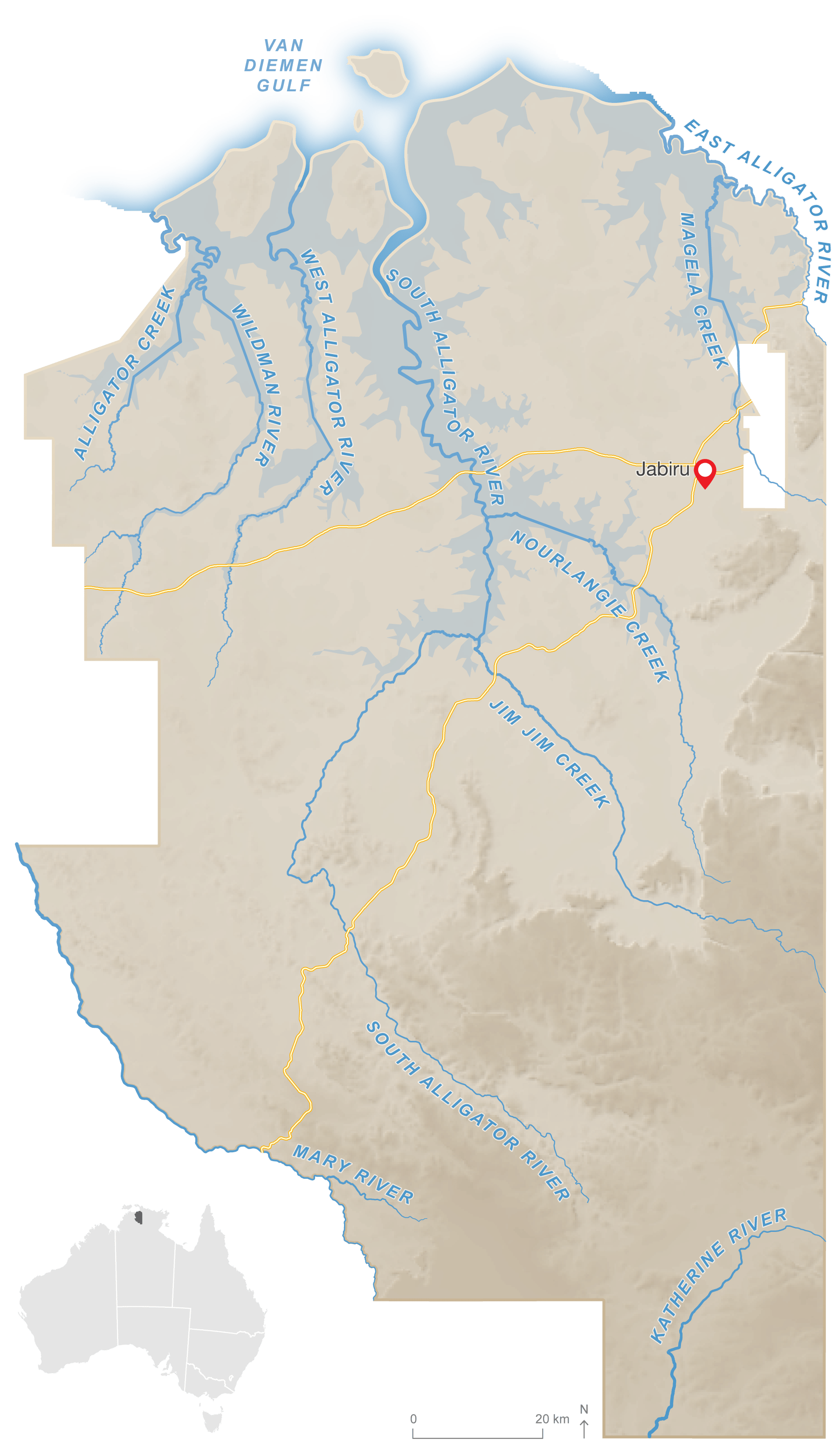 Map of Kakadu National Park