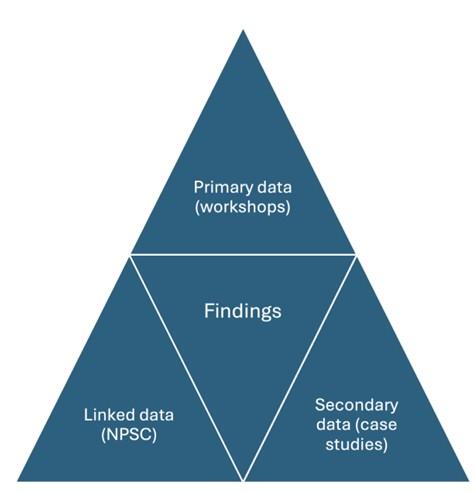 Diagram depicting the triangulation of data sources. Source: NIERN Summary 