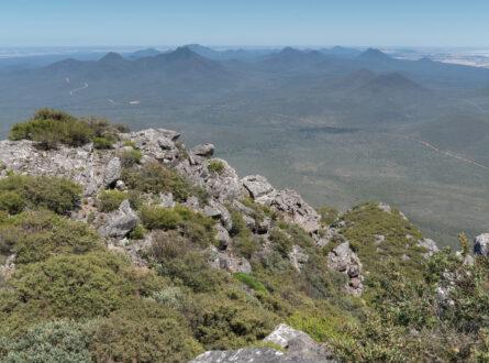 Panoramic view over the hills of the Stirling Range National Park close to Mount Barker, Western Australia