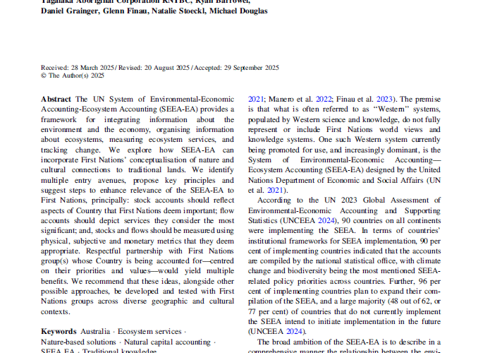 Ecosystem accounting - First Nations lense -thumb