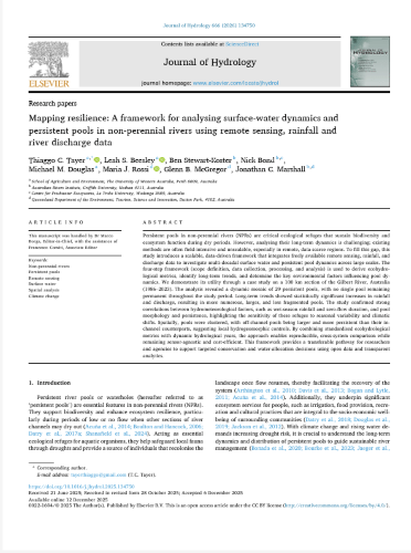 Mapping resilience: A framework for analysing surface-water dynamics and persistent pools in non-perennial rivers using remote sensing, rainfall and river discharge data - Thumb