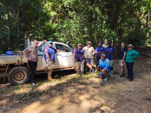 The field research teams from Griffith University and James Cook University were supported on site by the Jabalbina-Yalanji Aboriginal Corporation Rangers and Terrain Natural Resource Management. (Photo: Australian Rivers Institute / NESP)