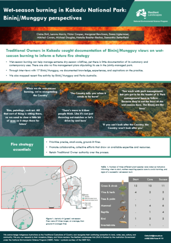 Wet-season burning in Kakadu National Park: Bininj/Mungguy perspectives