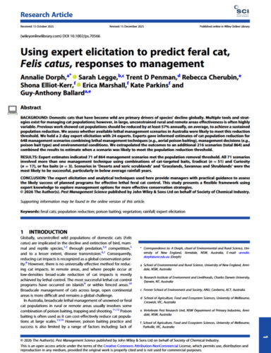 Predicting feral cat responses to management